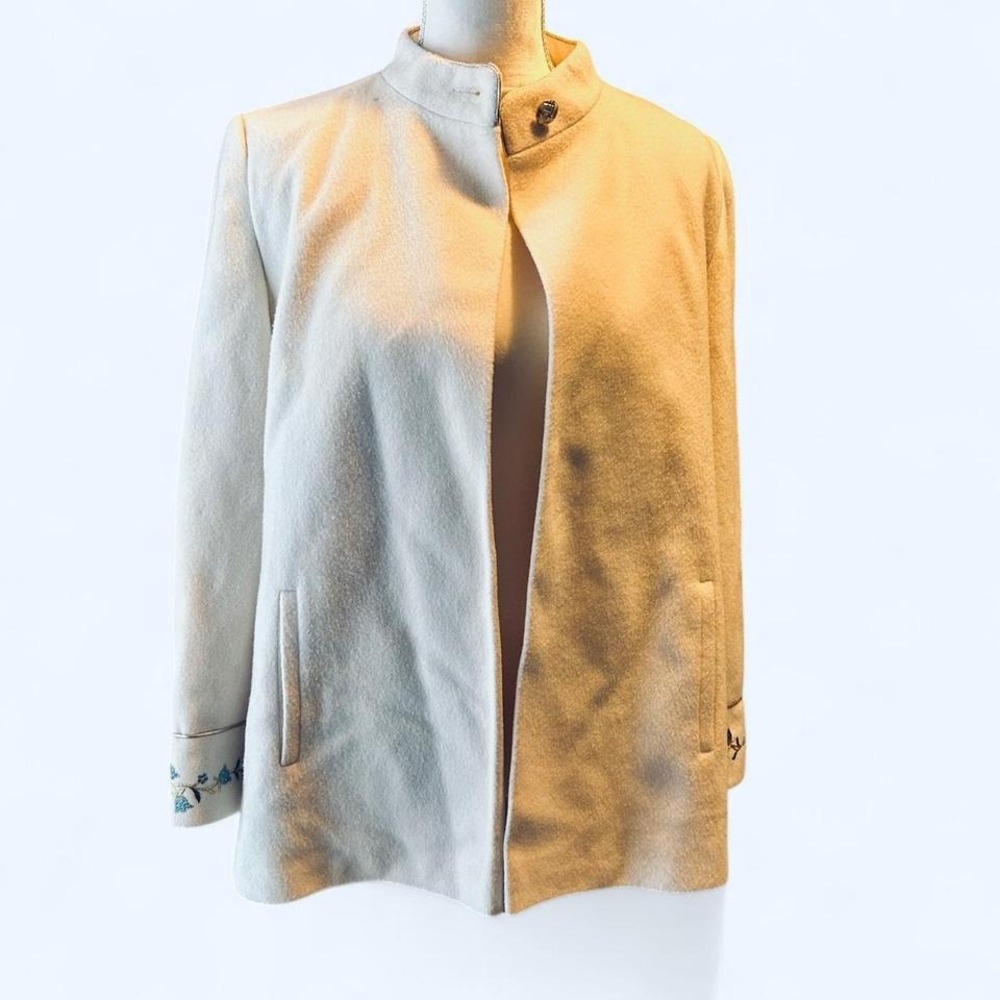 Vintage 70s cream‎ colored wool coat USA made Large